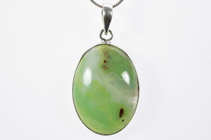 Polished Green Chrysoprase Pendant (Necklace) #303155